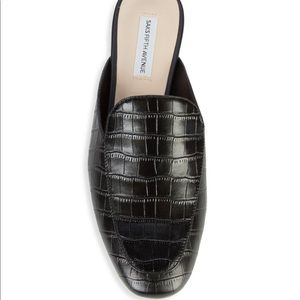 Saks Fifth Ave Crocodile Mule
